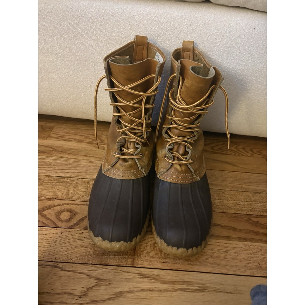 VTG L.L. Bean Duck Bean Boots Mens 11 W Waterproof Leather USA Well Worn